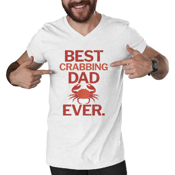 Best Crabbing Dad Ever Funny Crab Fishing Men V-Neck Tshirt