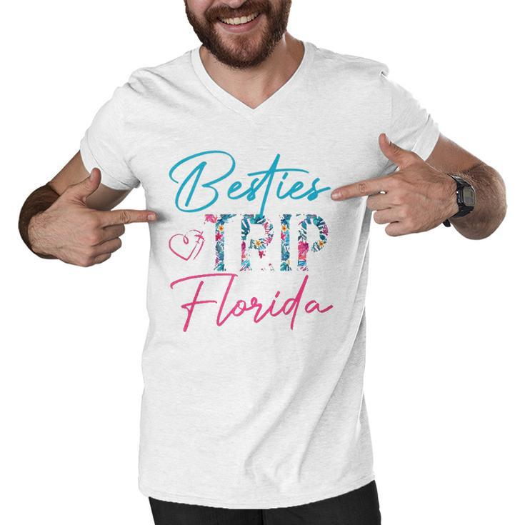 Besties Trip Florida Vacation Matching Best Friend  Men V-Neck Tshirt