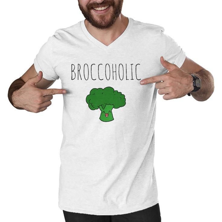 Broccoholic Vegan & Vegetarian Broccoli Lovers Men V-Neck Tshirt