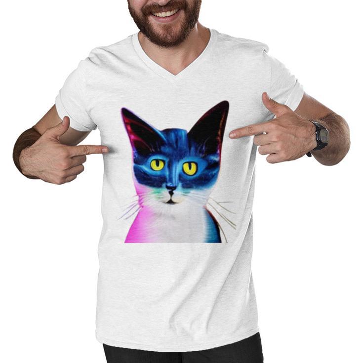 Cat Avatar Men V-Neck Tshirt