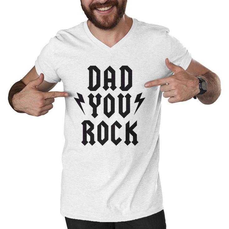 Dad You Rock Rock Heavy Metal Tee Men V-Neck Tshirt