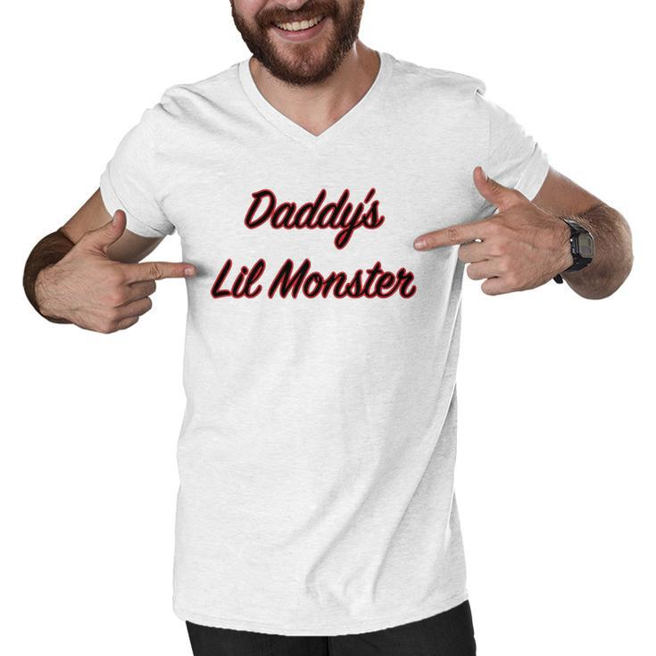 Daddys Lil Monster Father Gift Men V-Neck Tshirt