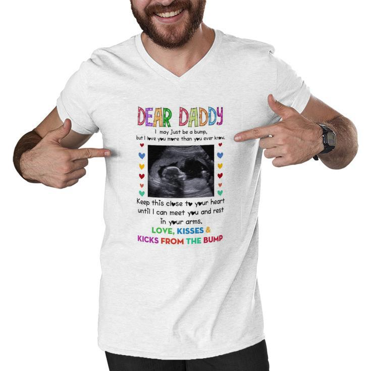 Dear Daddy I May Just Be A Bump Fathers Day Mug Men V-Neck Tshirt