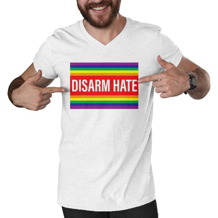 Disarm Hate Lgbtq Pride Protect Trans Students Not Afraid Men V-Neck Tshirt