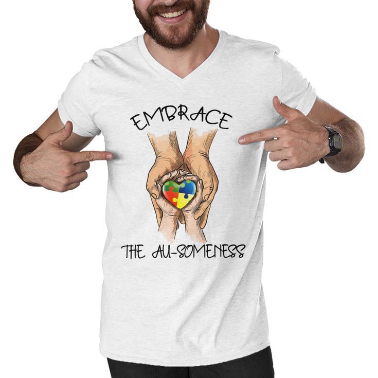 Embrace Ausomeness Men V-Neck Tshirt