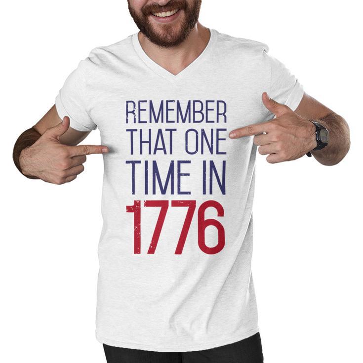 Fourth Of July Remember 1776 Funny 743 Shirt Men V-Neck Tshirt