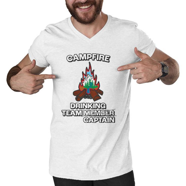 Funny Campfire Team Captain - Great Camping Men V-Neck Tshirt