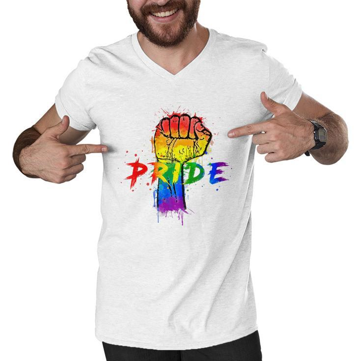 Gay Pride Lgbt For Gays Lesbian Trans Pride Month  Men V-Neck Tshirt