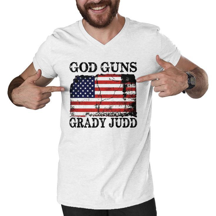 God Guns Grady Judd American Flag Men V-Neck Tshirt