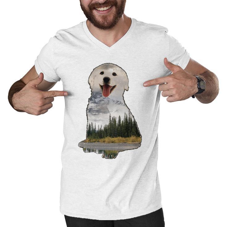 Golden Retriever Cute Puppy  Men V-Neck Tshirt