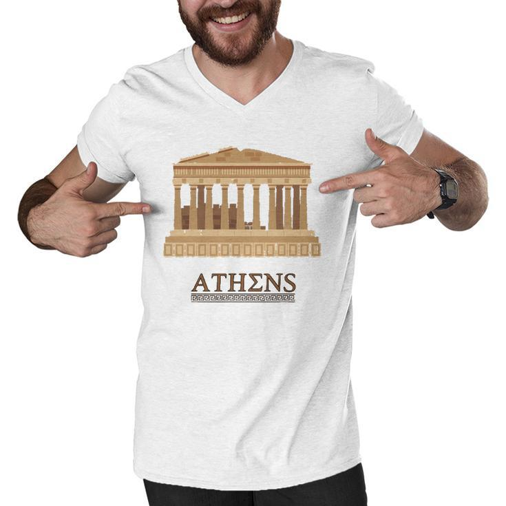 Greece Parthenonathens Souvenir Gif Men V-Neck Tshirt