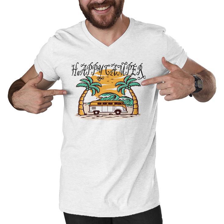 Happy Camper V2 Men V-Neck Tshirt