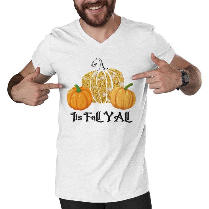 Happy Fall Yall Its Fall Yall Leopard Print Pump V2 Men V-Neck Tshirt