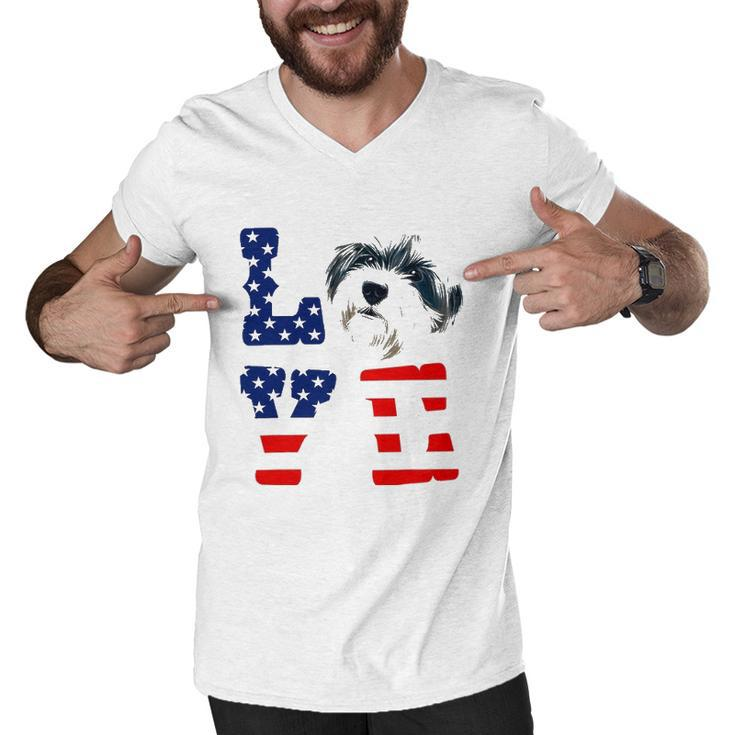 Havanese Love Dog American Flag 4Th Of July Usa Men V-Neck Tshirt