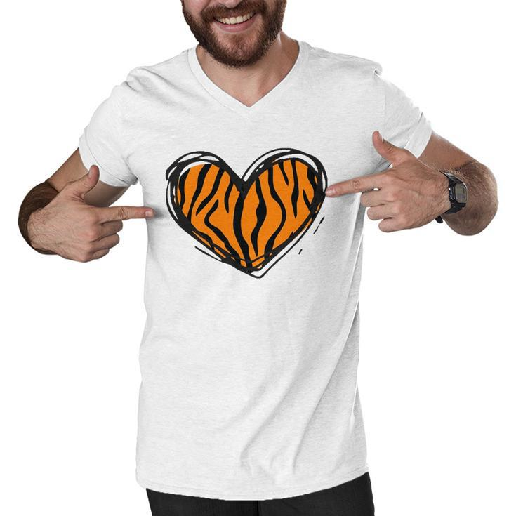Heart Tiger Pattern Clothing - Tiger Print Men V-Neck Tshirt