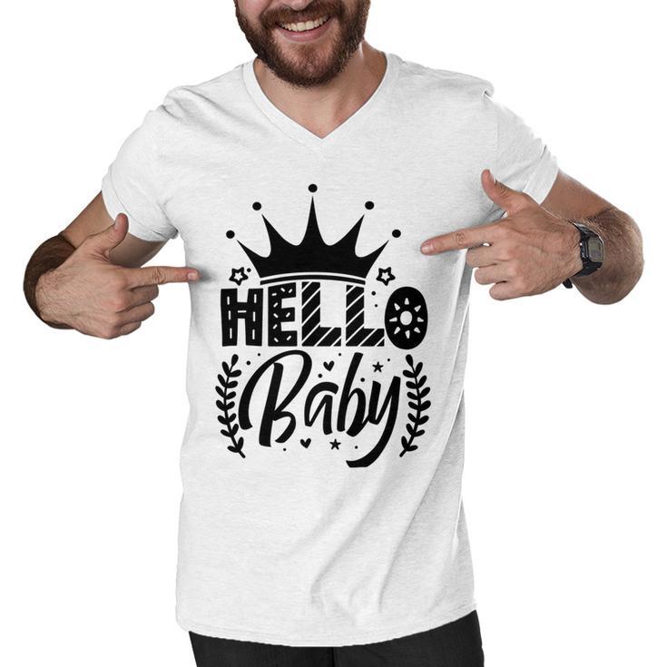 Hello Baby Graphic Design For New Coming Babys Men V-Neck Tshirt