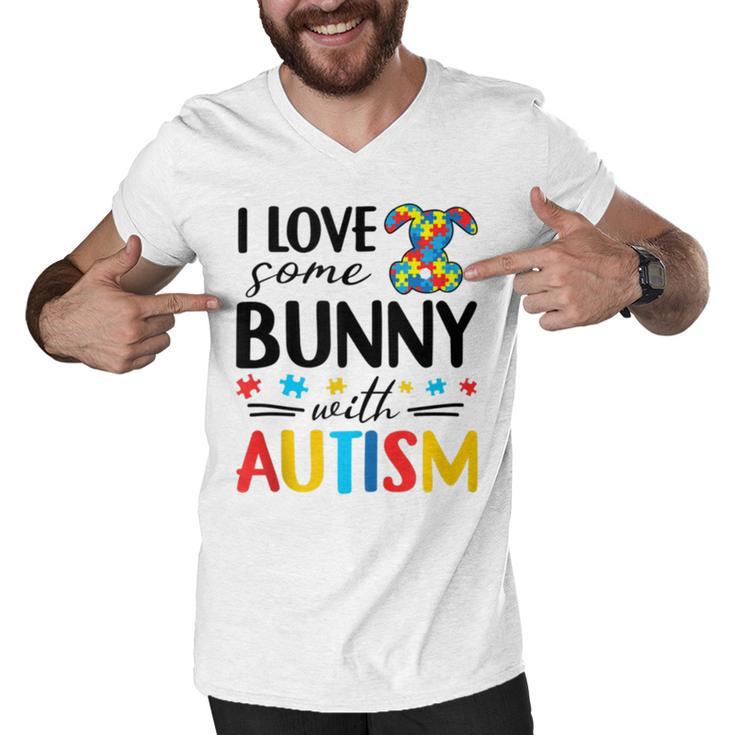 I Love Some Bunny With Autism Men V-Neck Tshirt