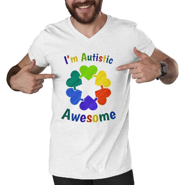 Im Autistic Means Im Awesome Autism Awareness Men V-Neck Tshirt