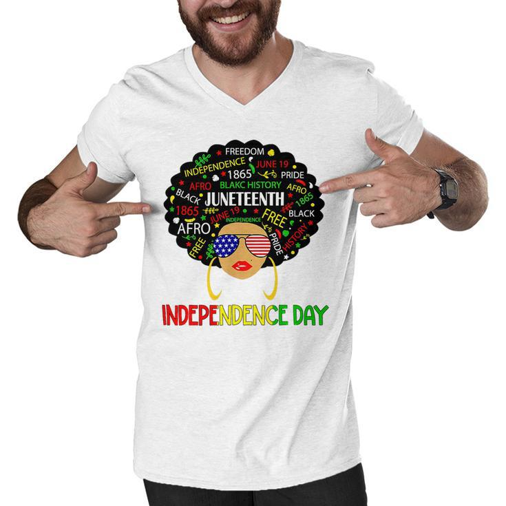 Is My Independence Day Black Women 4Th Of July Juneteenth T-Shirt Men V-Neck Tshirt