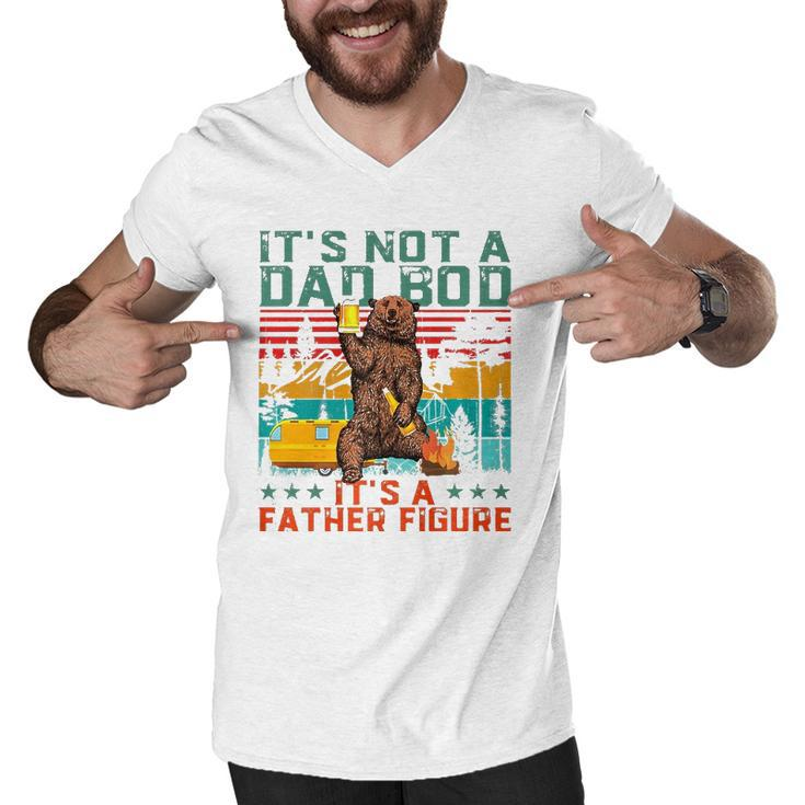 Its Not A Dad Bod Its Father Figure Funny Bear Beer Lover  Men V-Neck Tshirt