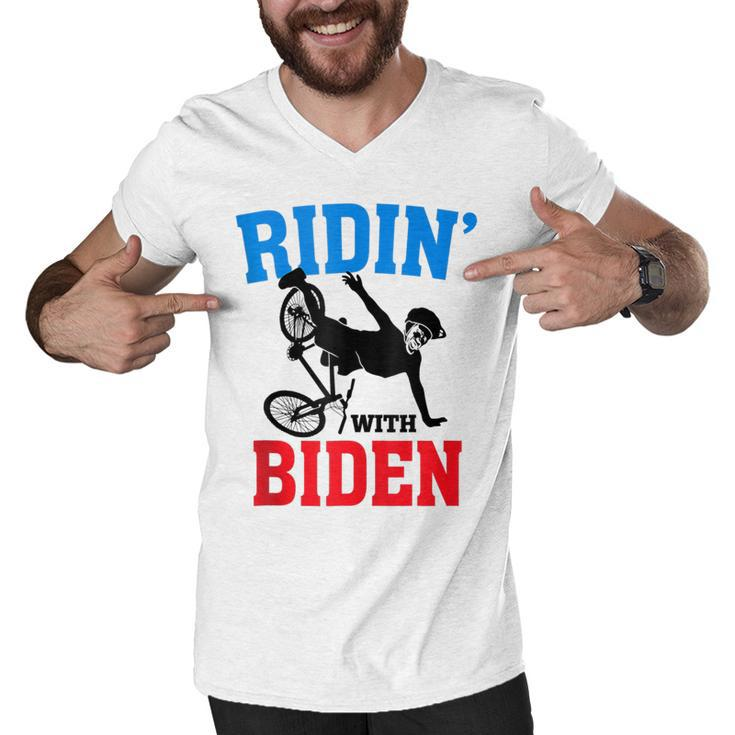 Joe Biden Falling With Biden Funny Ridin With Biden  V3 Men V-Neck Tshirt