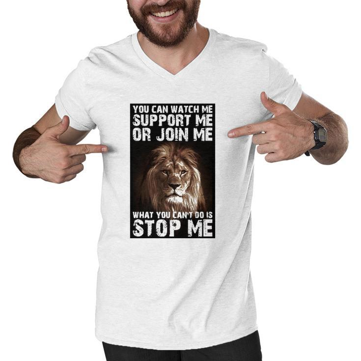 Lion  Dont Stop Me Men V-Neck Tshirt