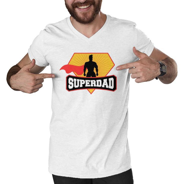 Mens Superdad - Superhero Themed For Fathers Day Men V-Neck Tshirt