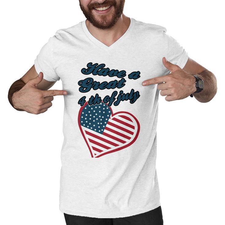 Official Have A Great 4Th Of July Men V-Neck Tshirt