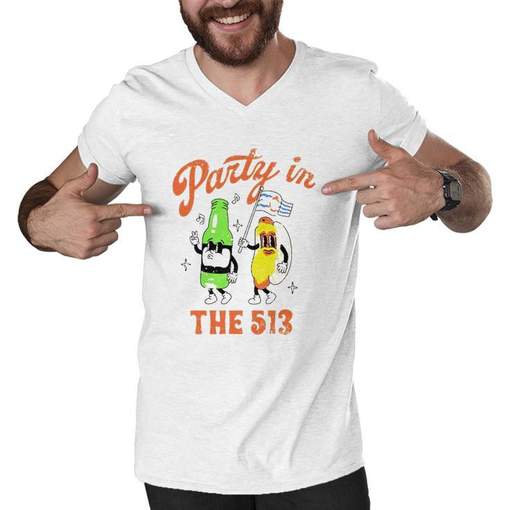 Party In The 513 Baseball Player Men V-Neck Tshirt