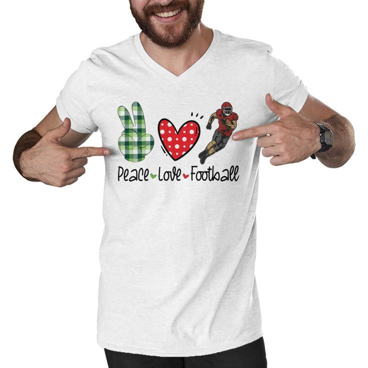 Peace Love Football Men V-Neck Tshirt