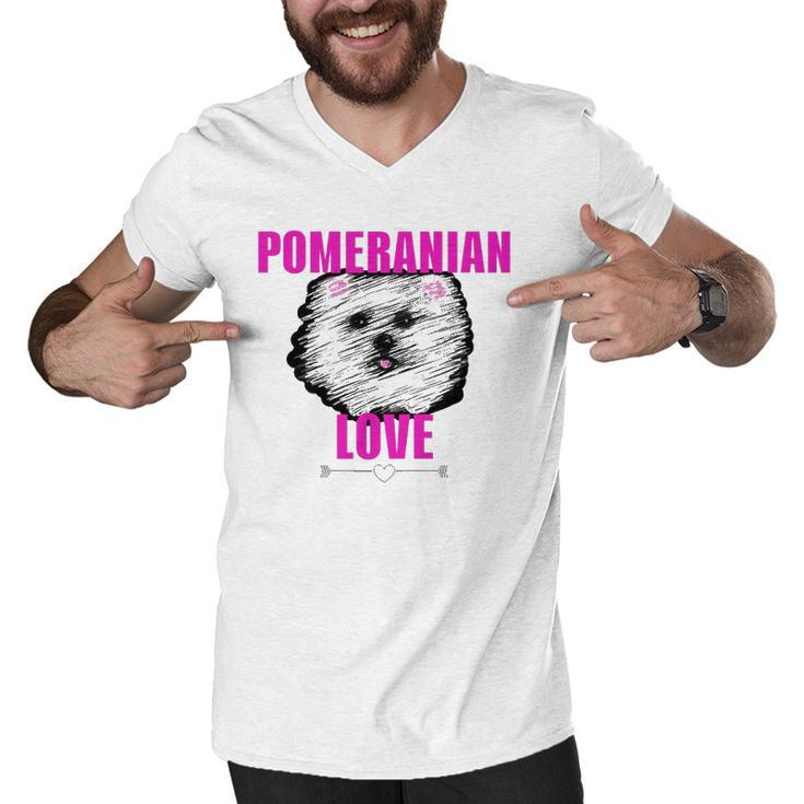 Pomeranian Dog Love Dog Owner Men V-Neck Tshirt