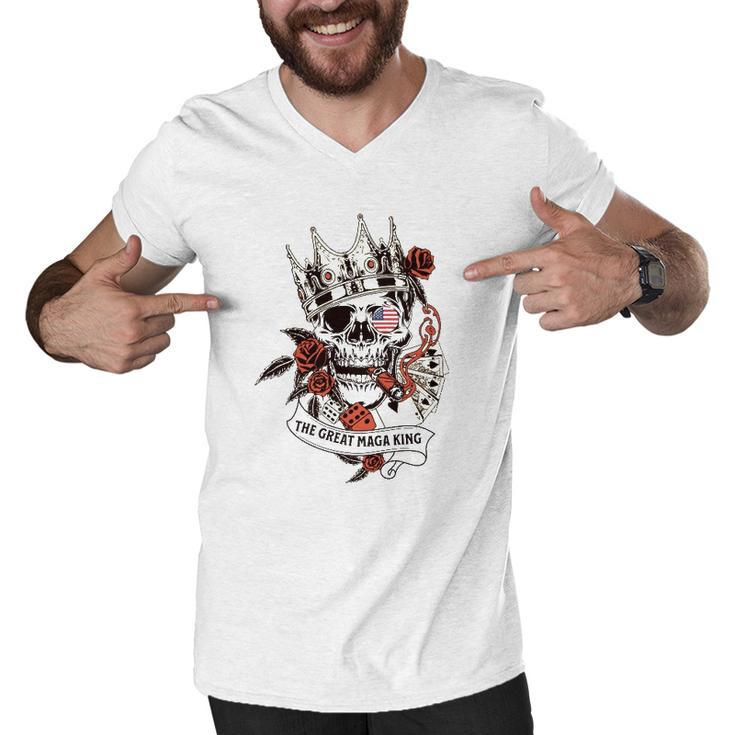 Skull The Great Maga King Men V-Neck Tshirt