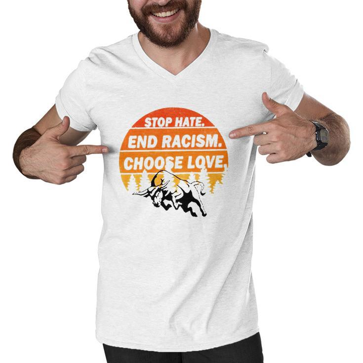 Stop Hate End Racism Choose Love Buffalo Version Men V-Neck Tshirt
