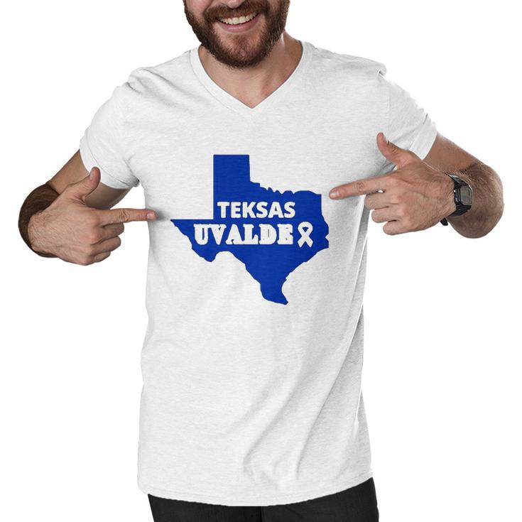 Texas Uvalde Pray For Texas Texas Map Men V-Neck Tshirt