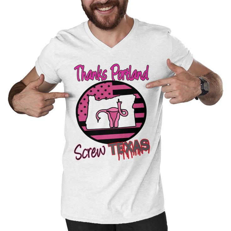 Thanks Portland Screw Texas Mind Your Own Uterus Men V-Neck Tshirt