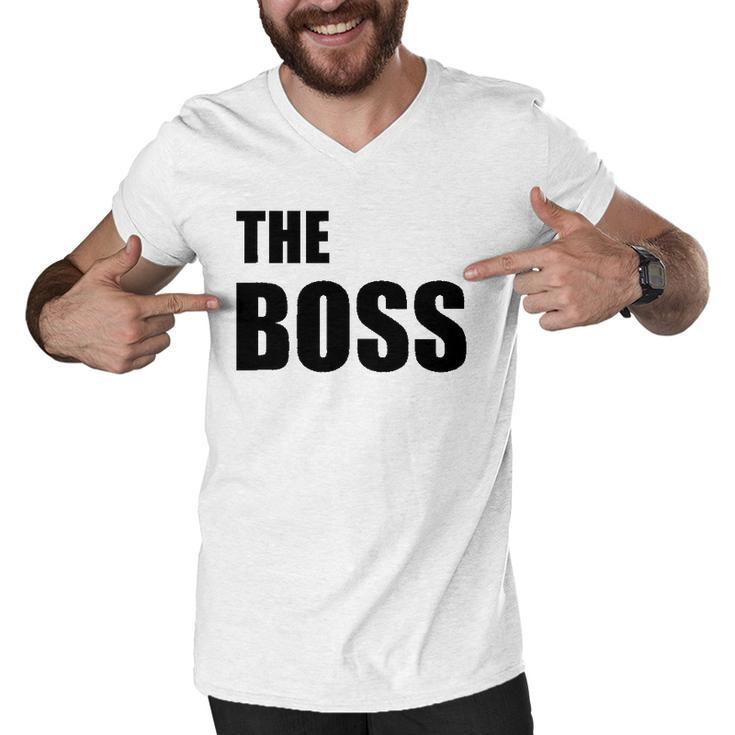 The Boss Couples Relationship Funny Men V-Neck Tshirt
