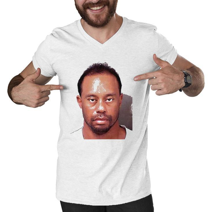 Tiger Woods Dui Mug Shot Masters Golf Men V-Neck Tshirt