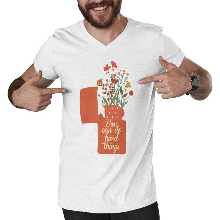 Trending  On Summer Floral  Women Trending Men V-Neck Tshirt