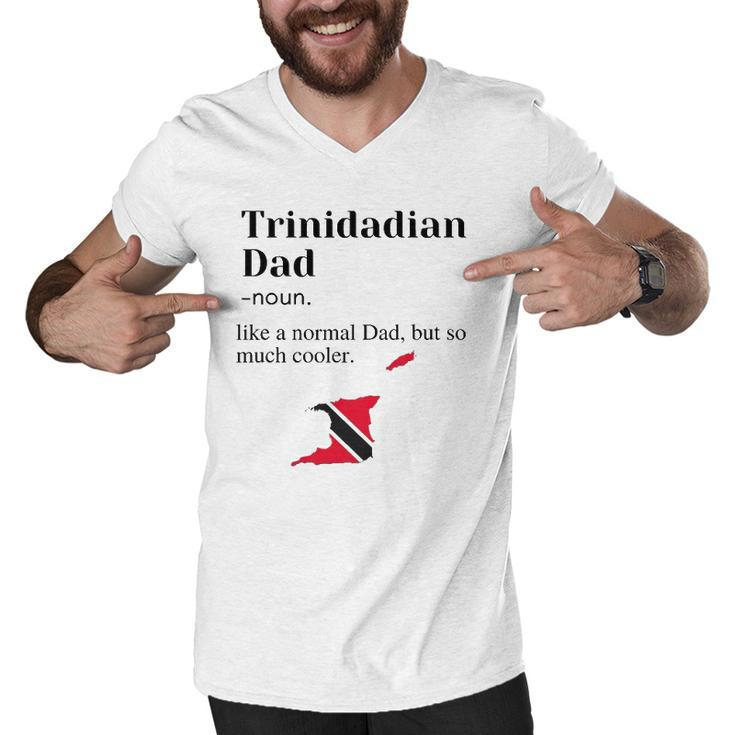 Trinidad And Tobago Pride Flag Dad Fathers Day Father Trini Men V-Neck Tshirt