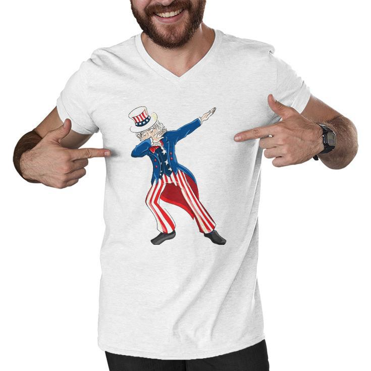 Uncle Sam Dabbing  - Patriotic Uncle Sam Dab Men V-Neck Tshirt