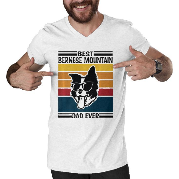 Vintage Fathers Day Apparel Best Bernese Mountain Dad Ever  Men V-Neck Tshirt