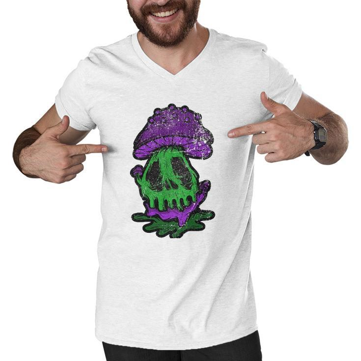 Vintage Psychedelic Monster Mushroom Halloween Trip Costume Men V-Neck Tshirt