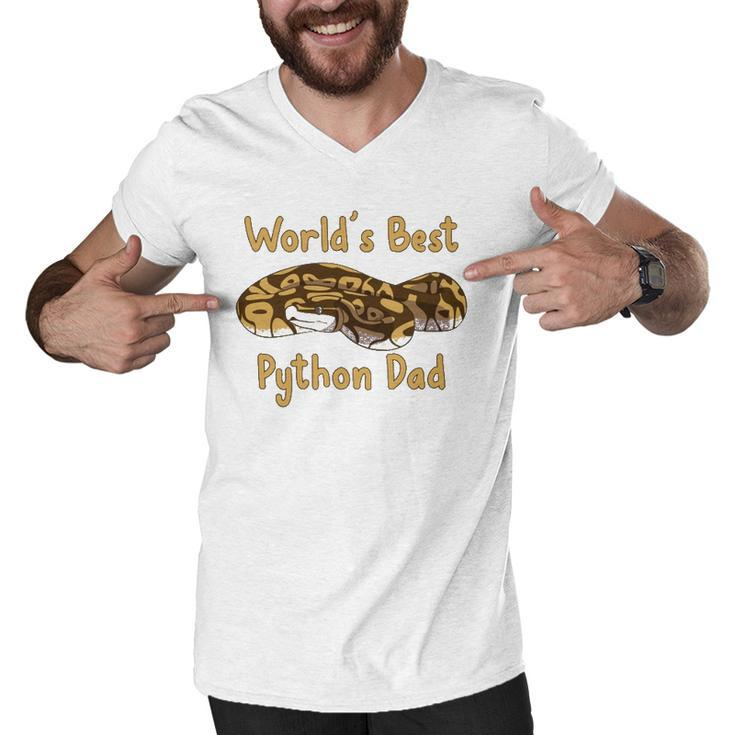 Worlds Best Python Dad Snake Owner Men V-Neck Tshirt