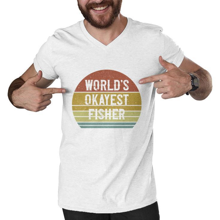 Fisher Worlds Okayest Fisher  Men V-Neck Tshirt