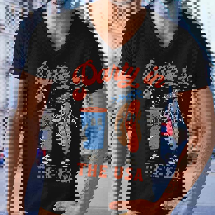 4Th Of July For Hotdog Lover Party In The Usa Men V-Neck Tshirt