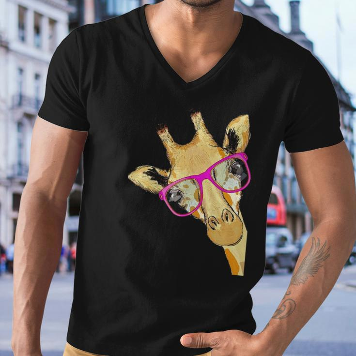 Animal Tees Hipster Giraffe Lovers Men V-Neck Tshirt