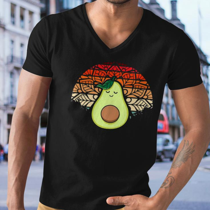Avocado Yoga Pose Meditation Vegan Gift Meditation Men V-Neck Tshirt