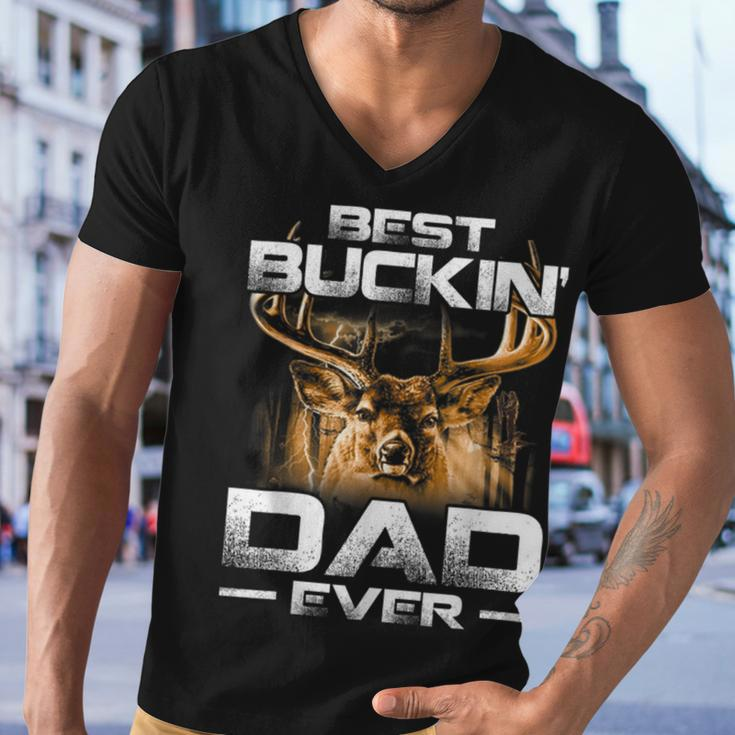 Best Buckin Dad Ever Deer Hunting Bucking Father Men V-Neck Tshirt