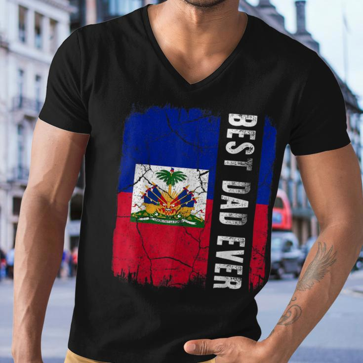 Best Haitian Dad Ever Haiti Daddy Fathers Day Men V-Neck Tshirt