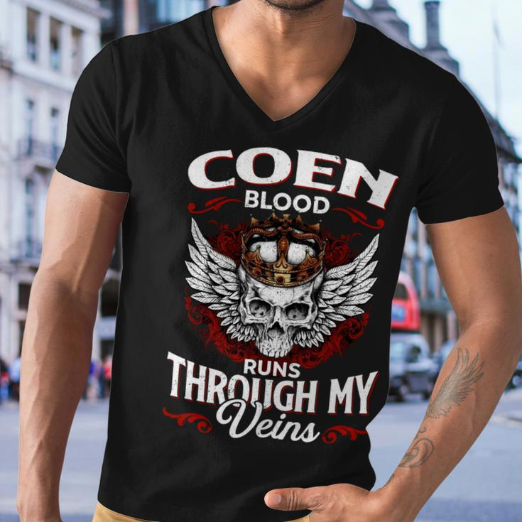 Coen Blood Runs Through My Veins Name V2 Men V-Neck Tshirt